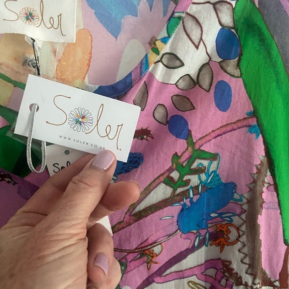 Vibrant Multicolor Floral Print Maxi Dress - Long Sleeve - Picture 2 of 3